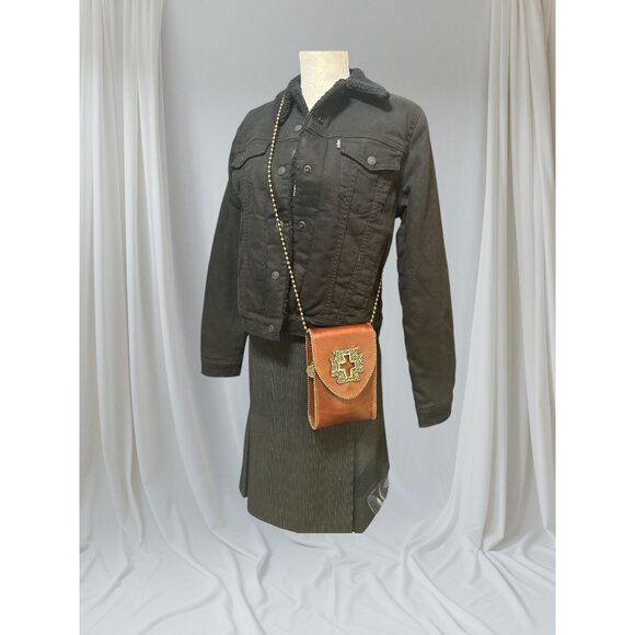 LEATHEROCK Purse Brown Leather Crossbody Cross Western Boho Shoulder Bag USA - Picture 2 of 7